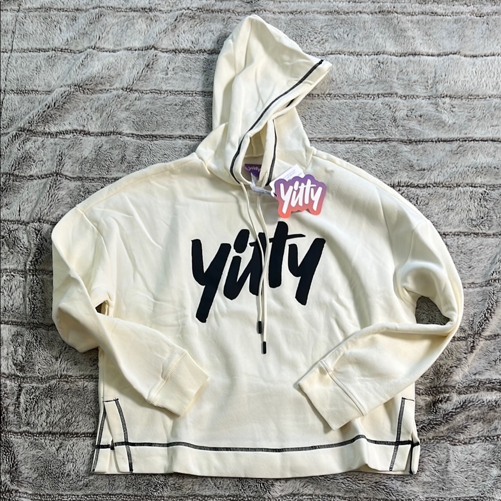 YITTY Off-White Hoodie with Black Logo